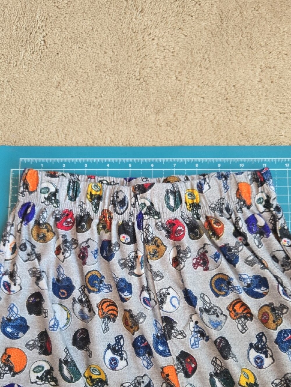 NFL Grey Kids Pajama Pants with Multicolor Helmet Print - Picture 4 of 4